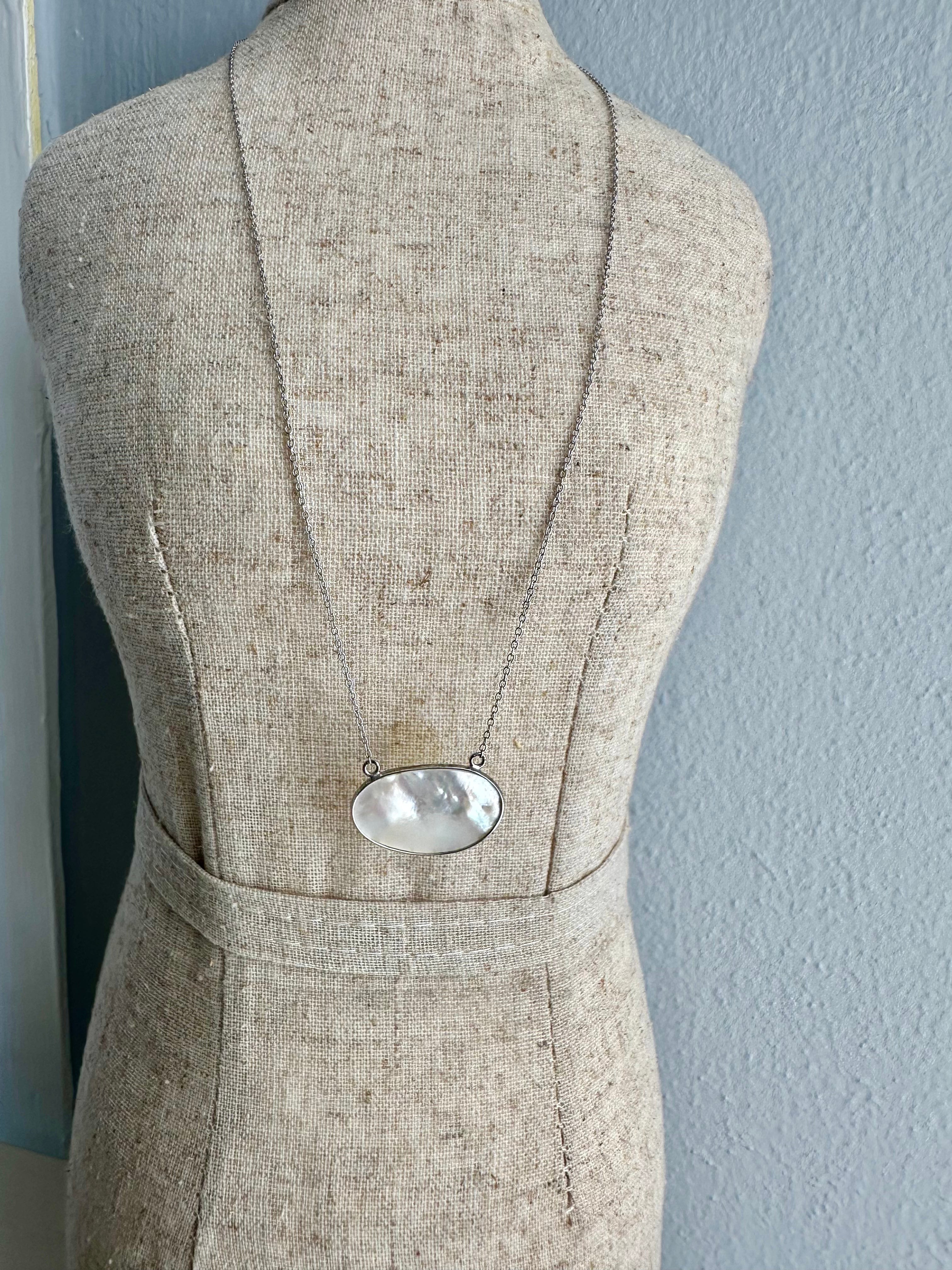 $24.00 Sterling Silver with Mother of Pearl Necklace 103