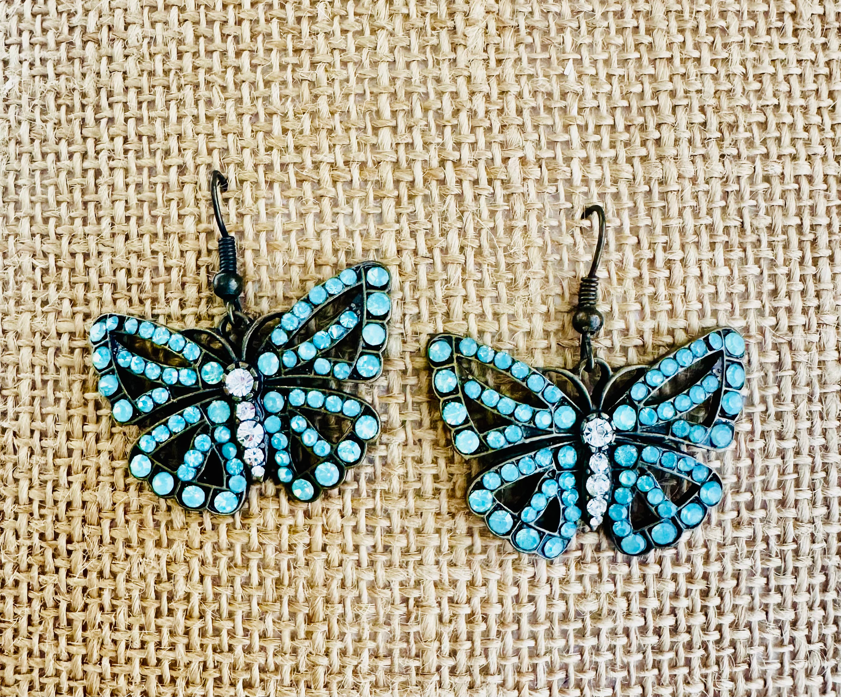 Yazilind Tibetan silver butterfly dangle earrings vintage boho jewelry design