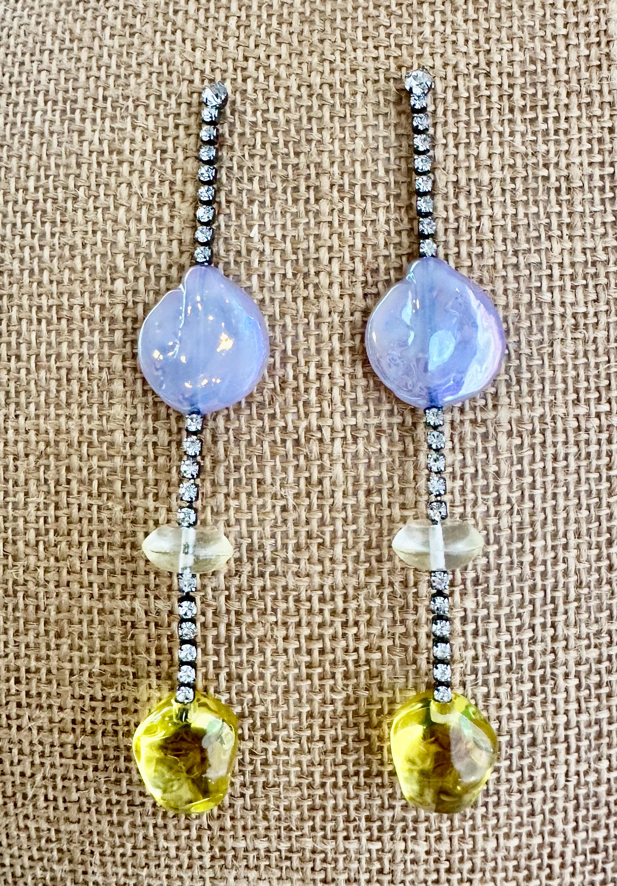 Elegant elongated drop earrings with sleek modern fashion jewelry design