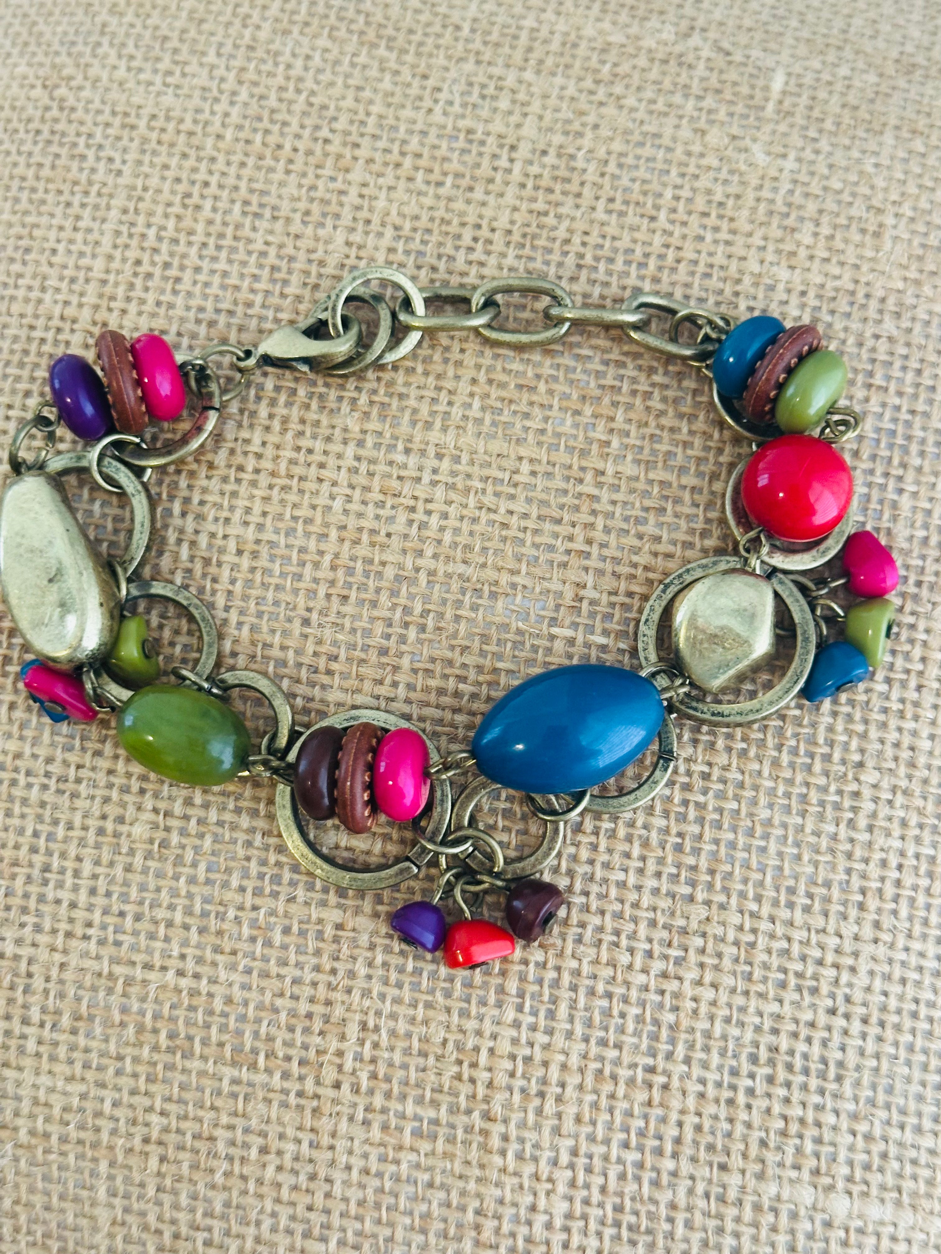 Multi-Color Stone Bead Bracelet 216
