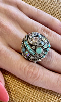 Sorrelli crystal cluster cocktail ring with sparkling statement jewelry design