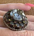 Sorrelli adjustable crystal cluster cocktail ring with sparkling stones statement jewelry