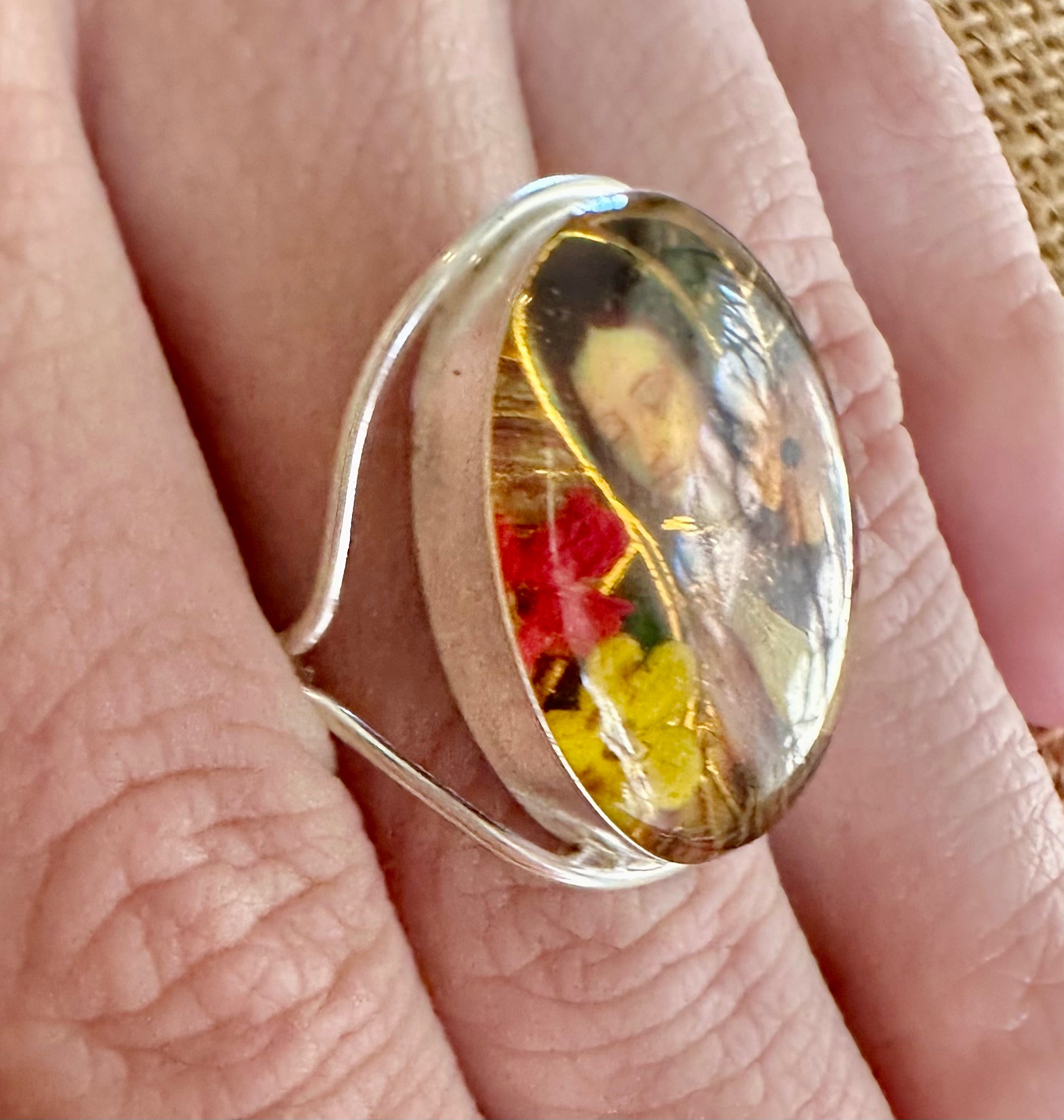 Sterling Silver Virgin Mary Ring 411