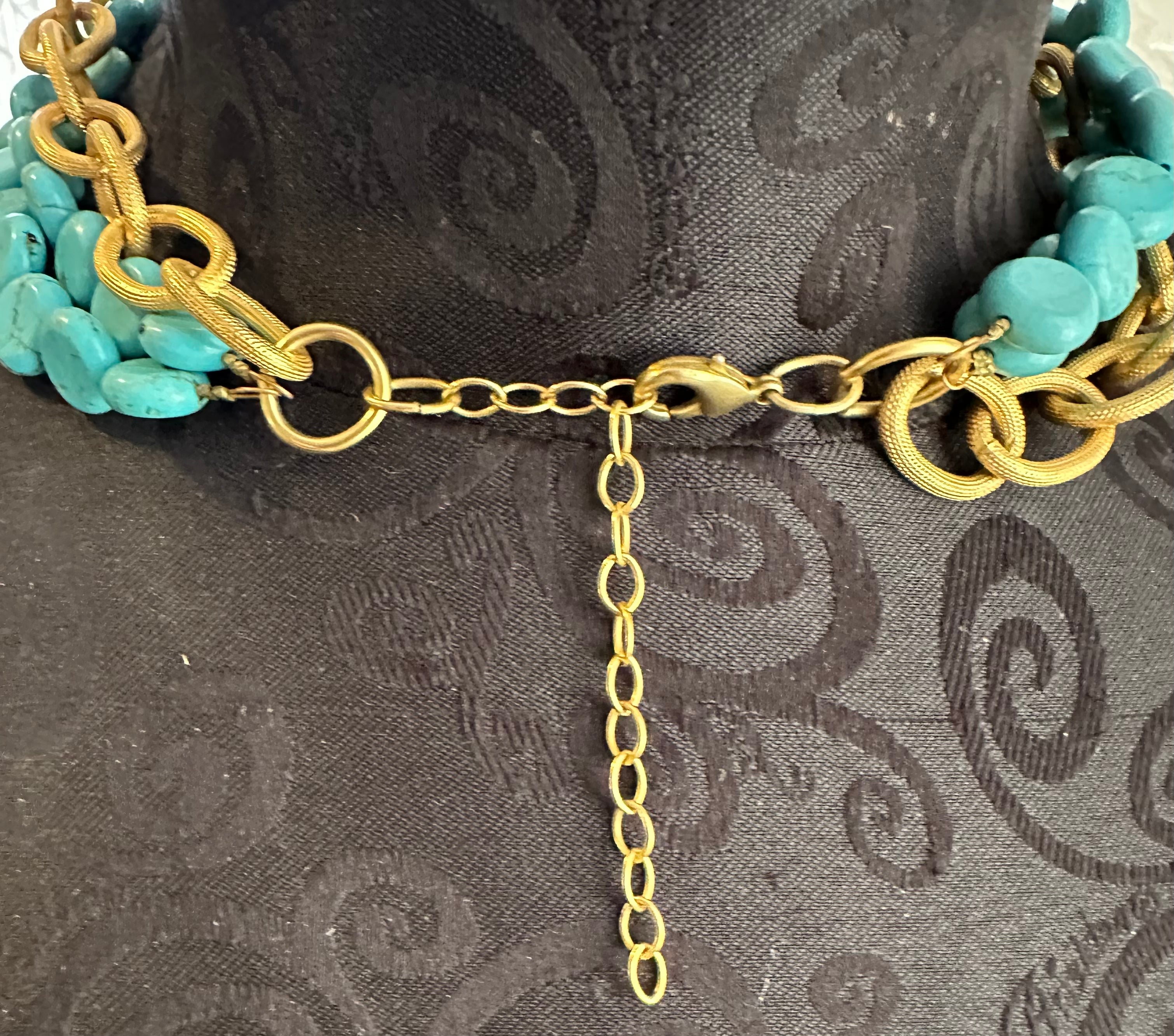 Gold & Turquoise Fashion Necklace 114