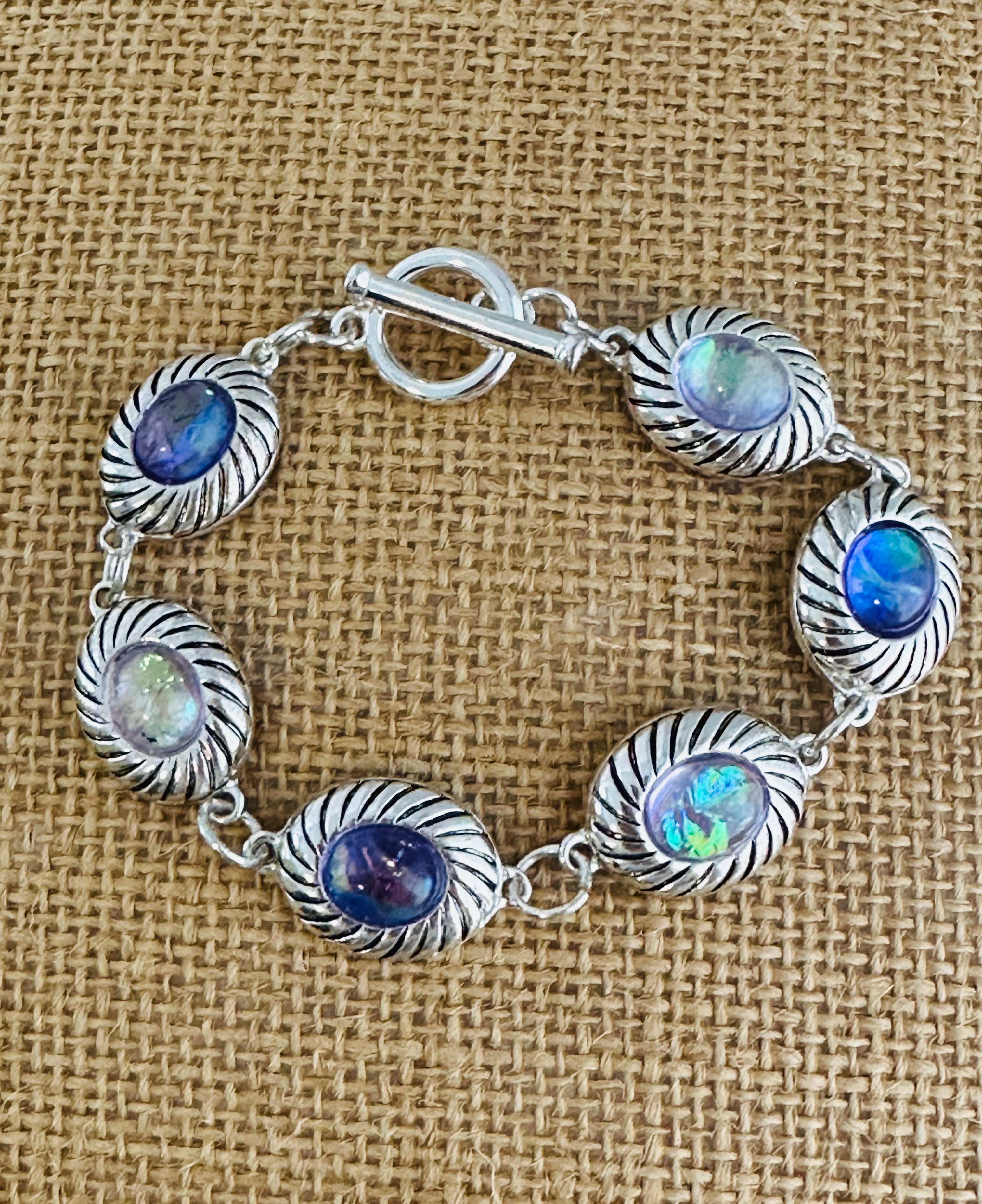 Silver & Blue Fashion Gem Bracelet 215