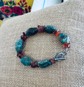 Turquoise & Red Bead Bracelet 213