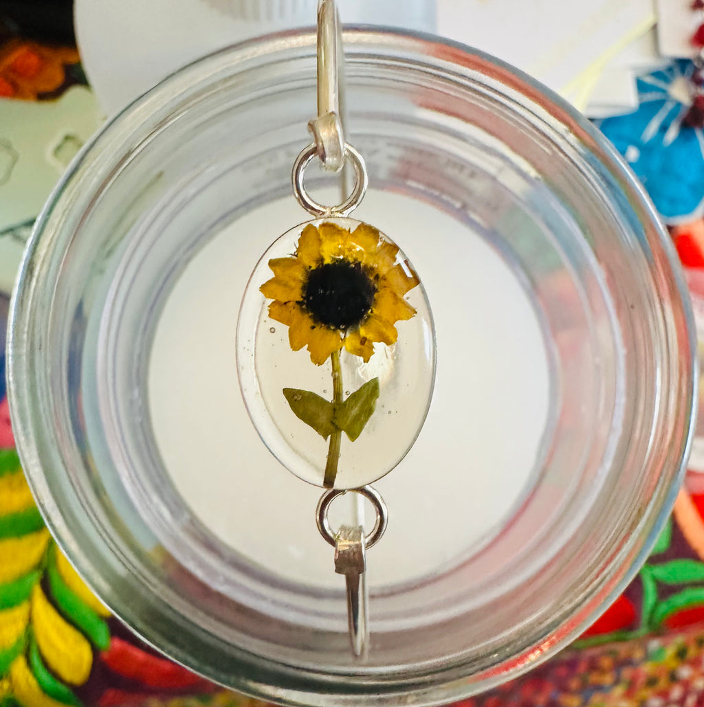 Sterling Silver Sunflower Pendant Bracelet 225