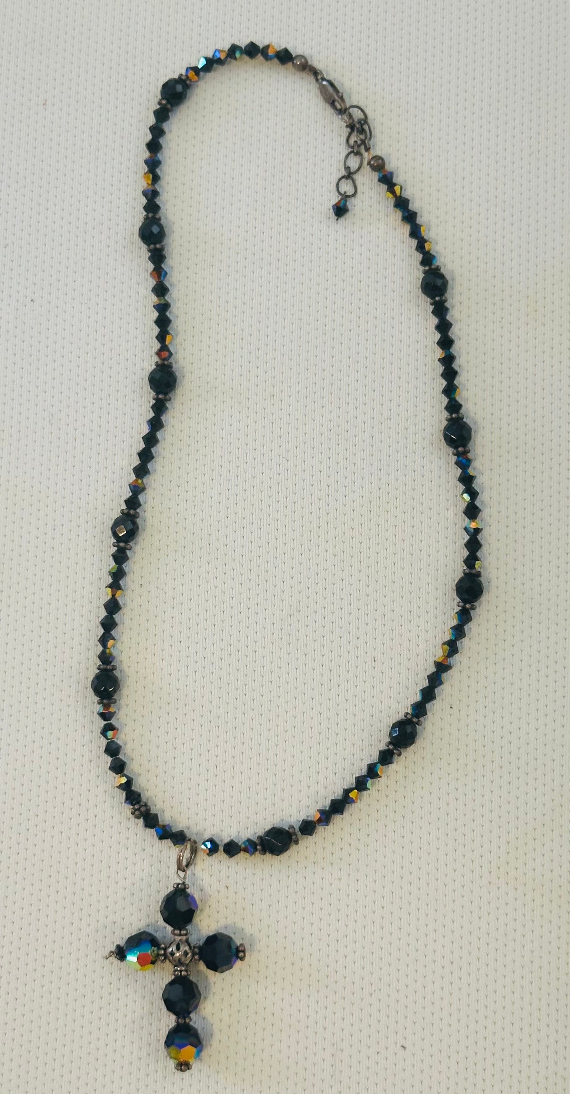 Crystal Necklace and Cross 123